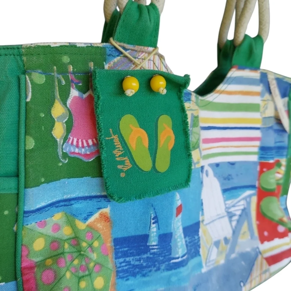 Paul Brent Beach Themed Canvas Tote Bag  Beach Trips Travel Shoulder Bag